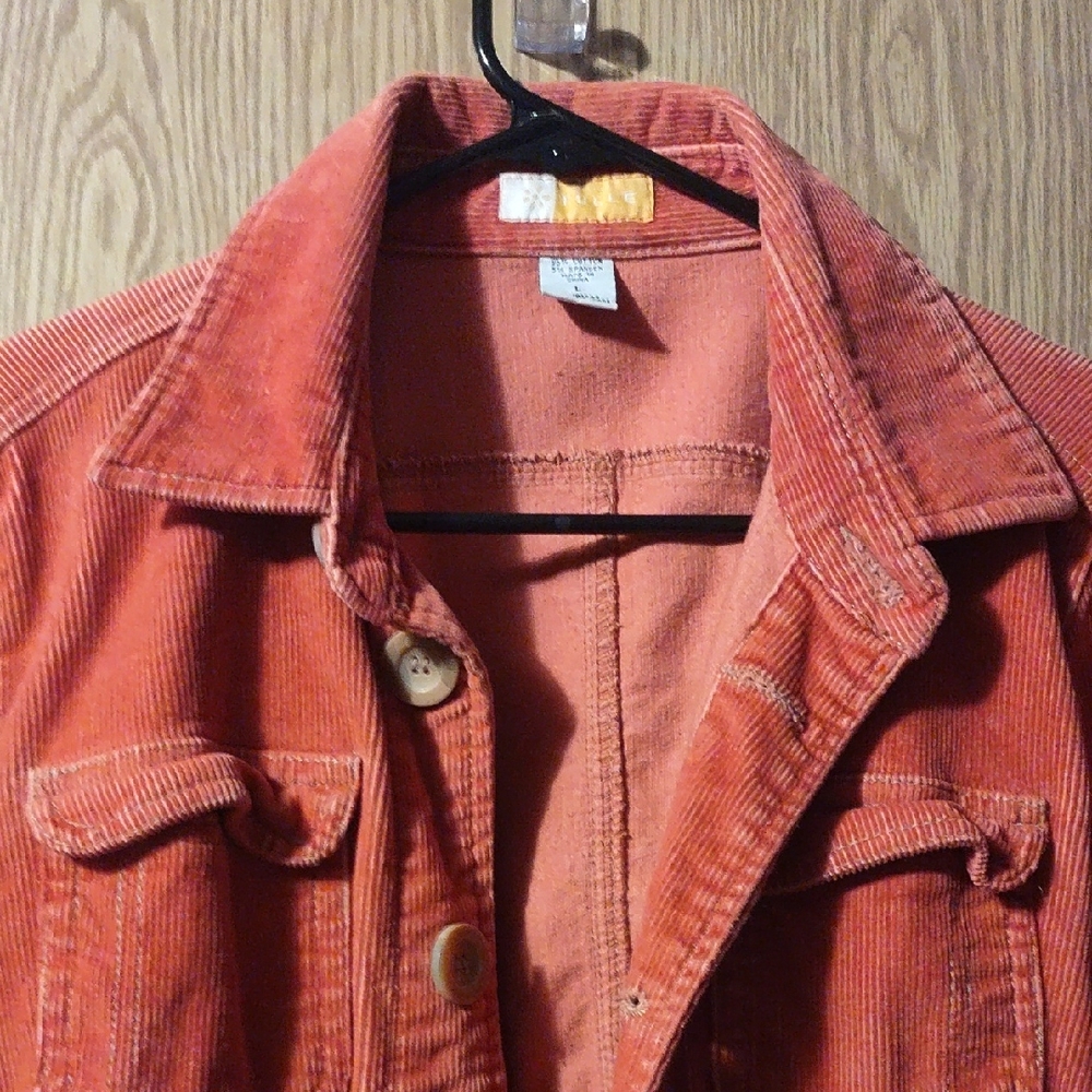 Tulle Women's Vibrant Red/ Orange  Corduroy Jacket